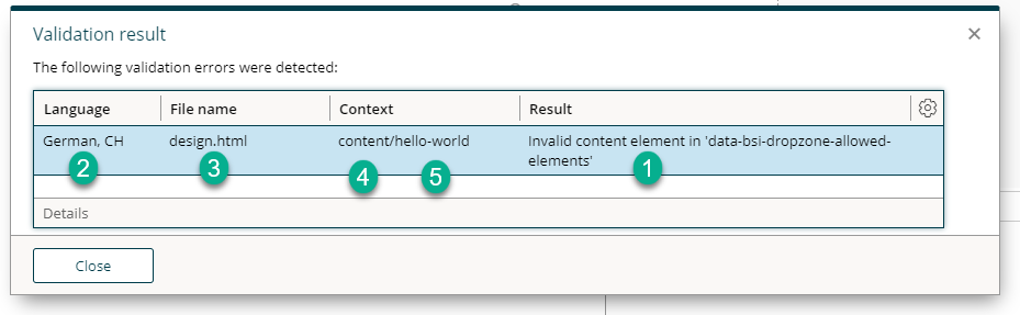 error message: invalid content element in 'data-bsi-dropzone-allowed-elements'